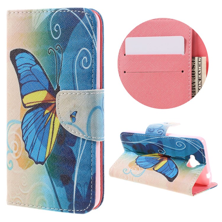Illustration PU Leather Wallet Cover for Huawei Y6 Pro / Enjoy 5 - Beautiful Butterfly-1