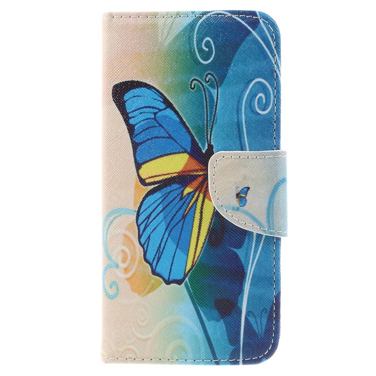Illustration PU Leather Wallet Cover for Huawei Y6 Pro / Enjoy 5 - Beautiful Butterfly-3