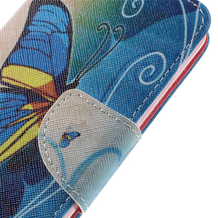 Illustration PU Leather Wallet Cover for Huawei Y6 Pro / Enjoy 5 - Beautiful Butterfly-4