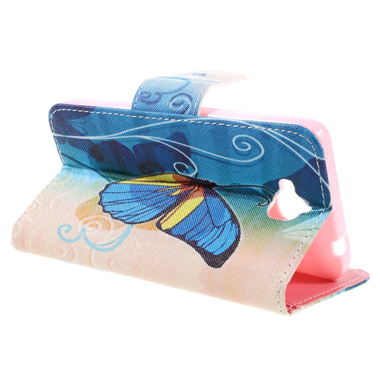 Illustration PU Leather Wallet Cover for Huawei Y6 Pro / Enjoy 5 - Beautiful Butterfly-7