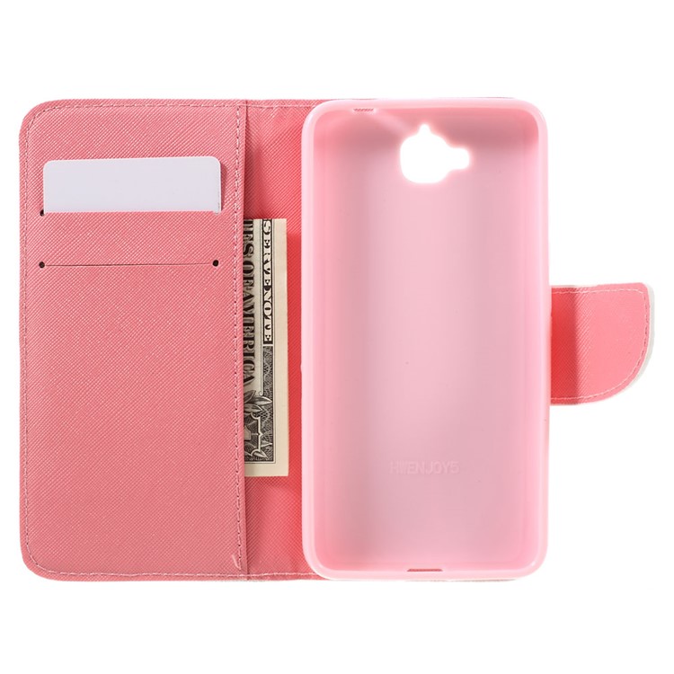 Illustration PU Leather Wallet Cover for Huawei Y6 Pro / Enjoy 5 - Beautiful Butterfly-8