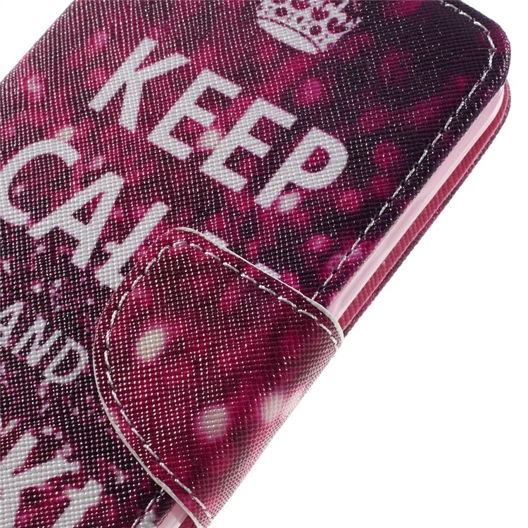 Patterned Wallet Stand Leather Protective Shell for Huawei Y6 Pro / Enjoy 5 - Keep Calm and Sparkle-4