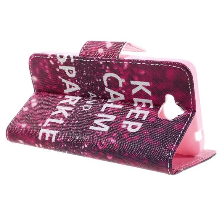 Patterned Wallet Stand Leather Protective Shell for Huawei Y6 Pro / Enjoy 5 - Keep Calm and Sparkle-7