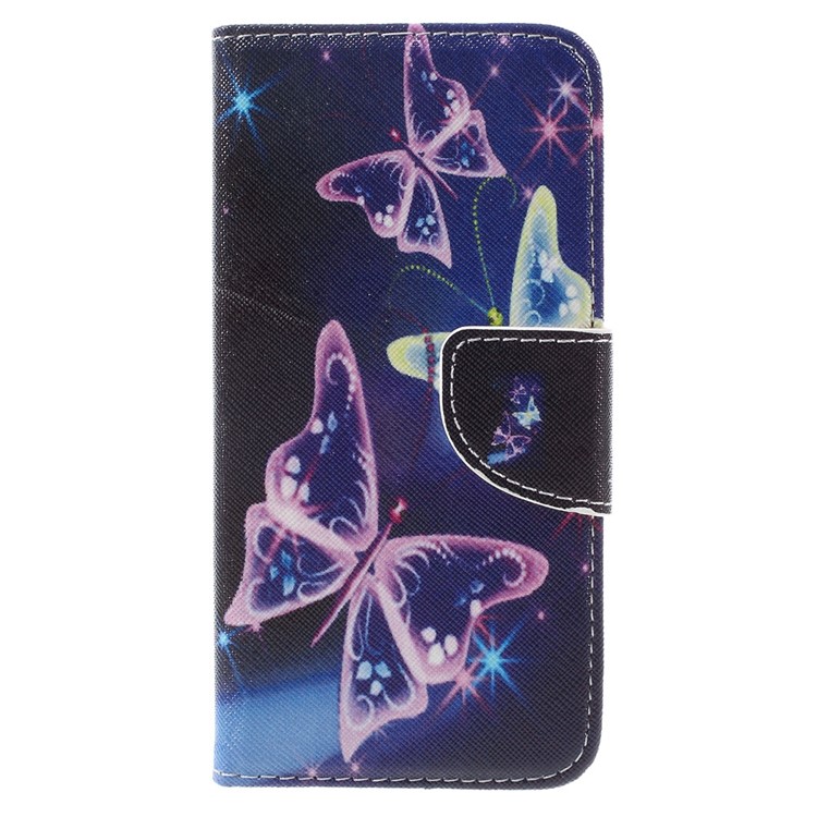 Diary Style PU Leather Wallet Stand Case for Huawei Y6 Pro / Enjoy 5 - Translucent Butterfly-3