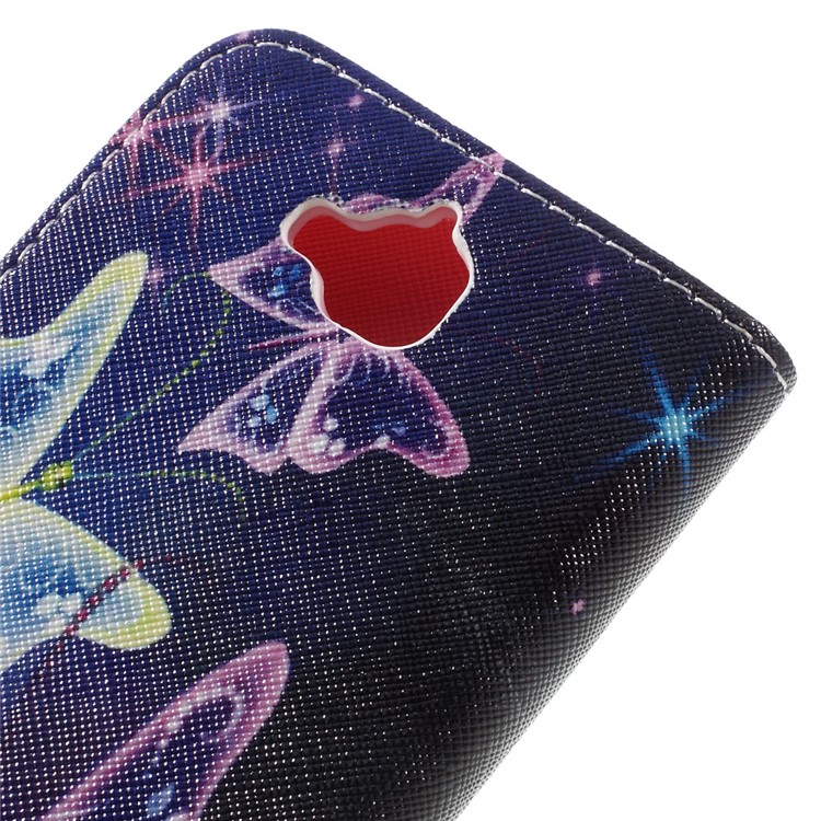 Diary Style PU Leather Wallet Stand Case for Huawei Y6 Pro / Enjoy 5 - Translucent Butterfly-5