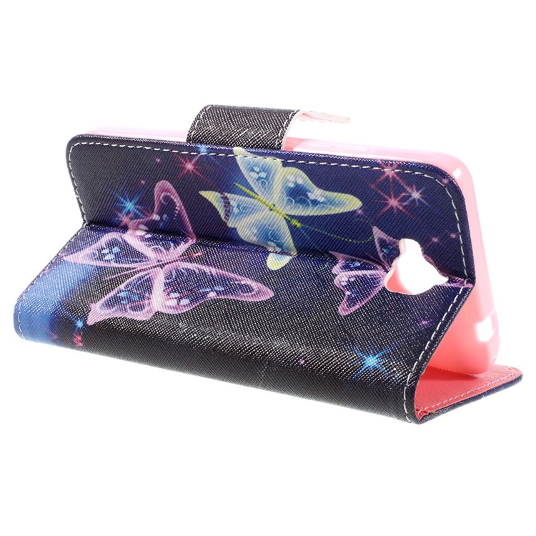 Diary Style PU Leather Wallet Stand Case for Huawei Y6 Pro / Enjoy 5 - Translucent Butterfly-7