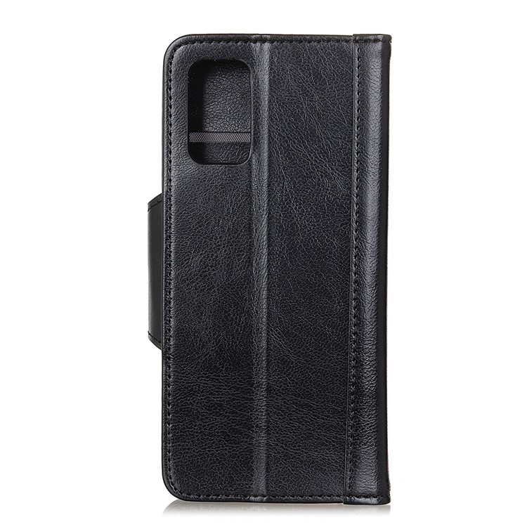 Cowhide Texture PU Leather Wallet Phone Cover for Huawei P40 - Black-10