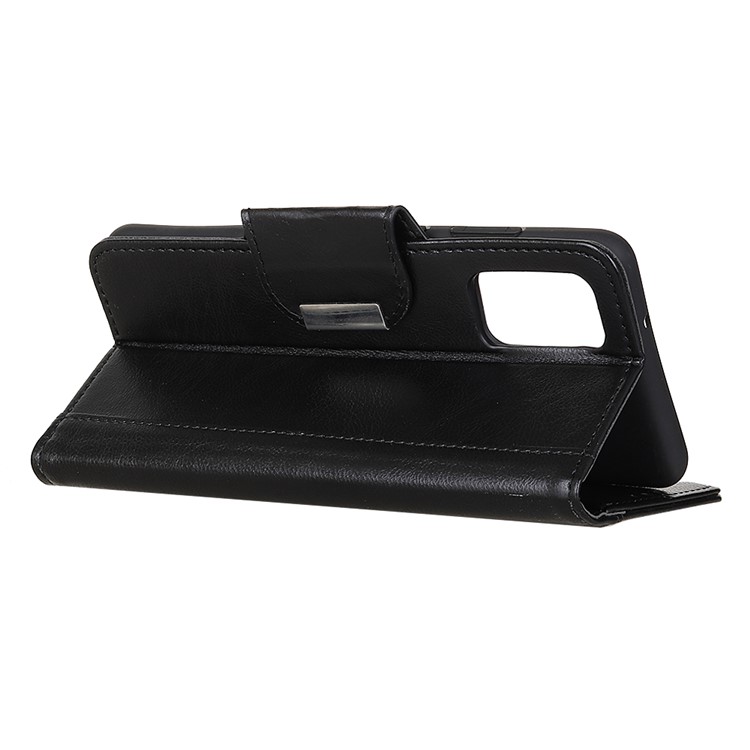 Cowhide Texture PU Leather Wallet Phone Cover for Huawei P40 - Black-11