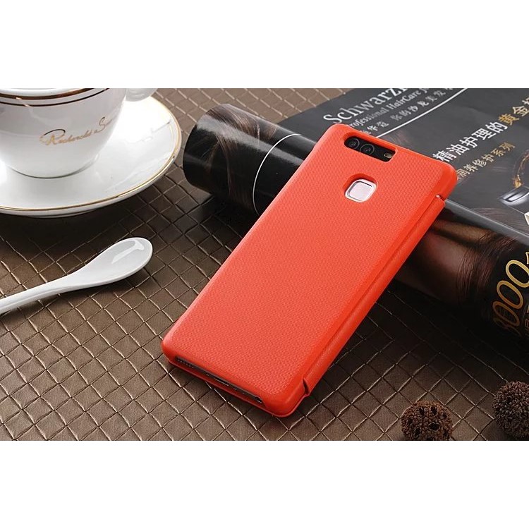 For Huawei P9 Ultra Slim PU Leather Case - Orange-2