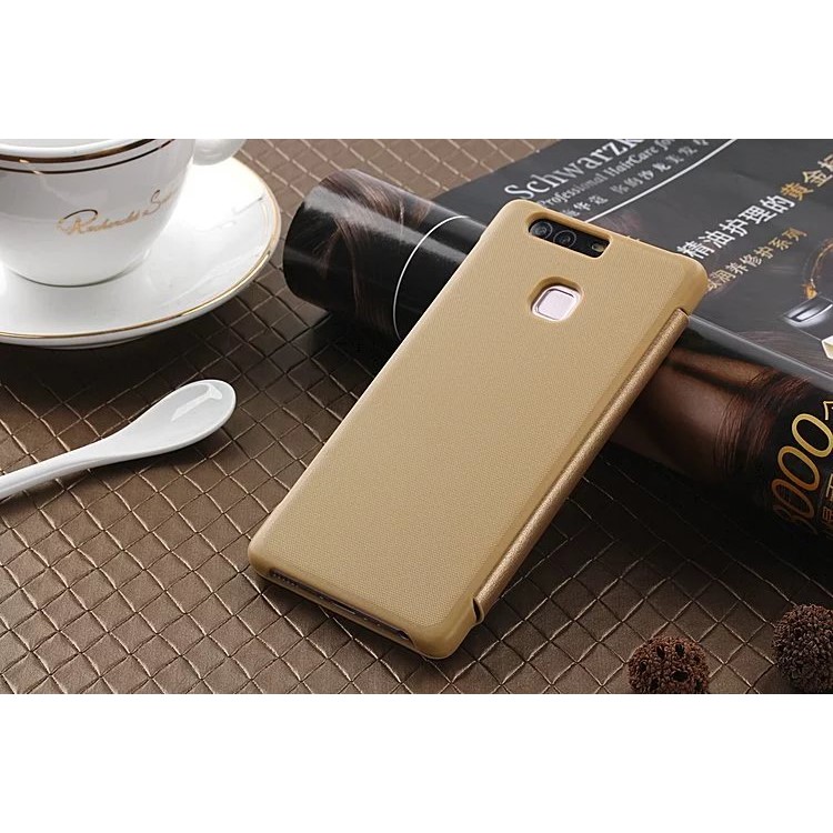 Ultra Slim Leather Case Protector for Huawei P9 - Gold-2