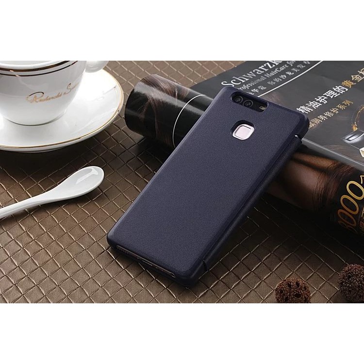 Ultra Slim Leather Phone Cover for Huawei P9 - Dark Blue-2