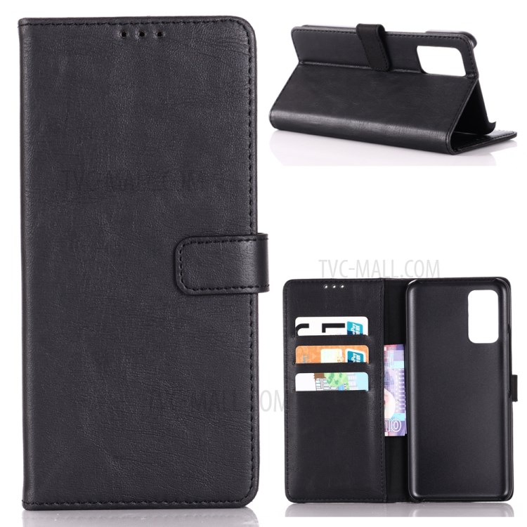 Crazy Horse Texture Retro Style Leather Wallet Case for Huawei Honor View 30 / V30 - Black-1