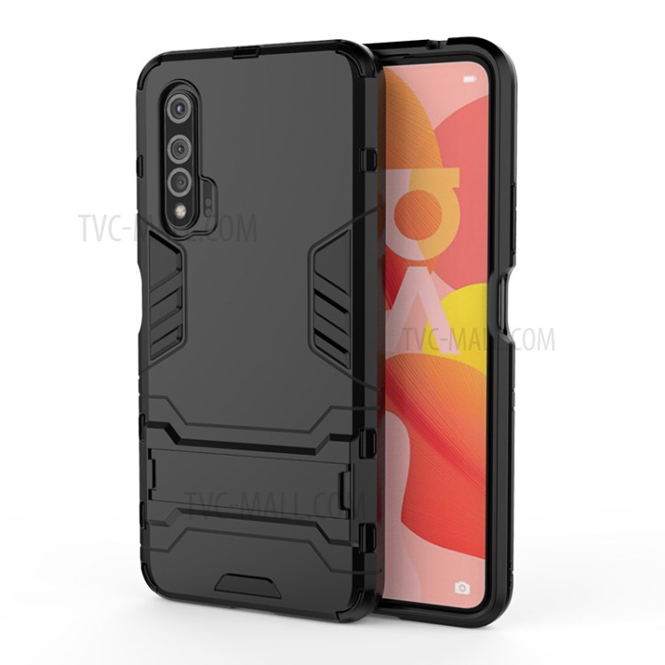 Plastic + TPU Hybrid Case with Kickstand for Huawei nova 6 5G Version - Black-1