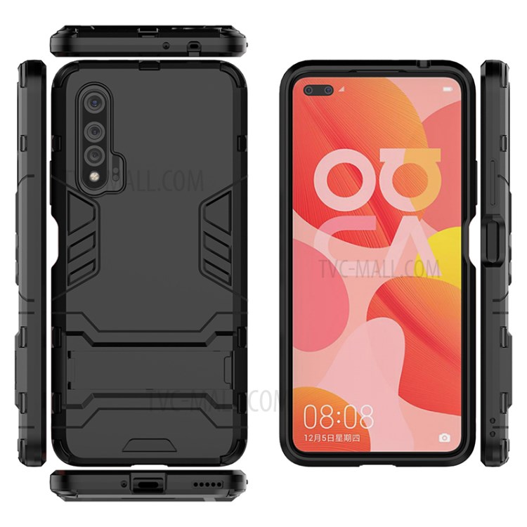 Plastic + TPU Hybrid Case with Kickstand for Huawei nova 6 5G Version - Black-3