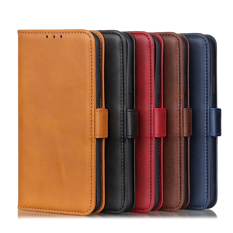 Magnetic Closure Leather Wallet Casing Shell for Huawei P40 - Blue-7