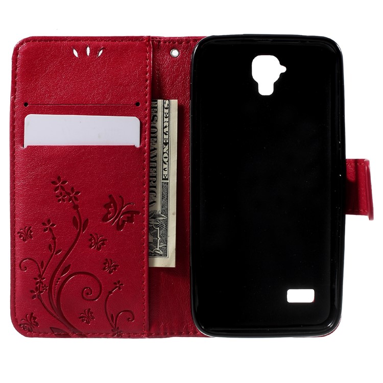 Floral Pattern Leather Case Stand Card Holder for Huawei Y5 Y560 - Rose-4