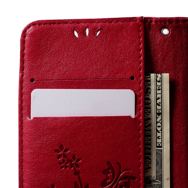 Floral Pattern Leather Case Stand Card Holder for Huawei Y5 Y560 - Rose-5