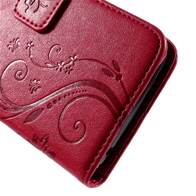 Floral Pattern Leather Case Stand Card Holder for Huawei Y5 Y560 - Rose-7