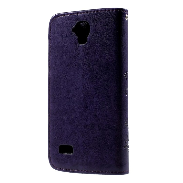 Floral Pattern PU Leather Flip Case Cover for Huawei Y5 Y560 - Purple-2