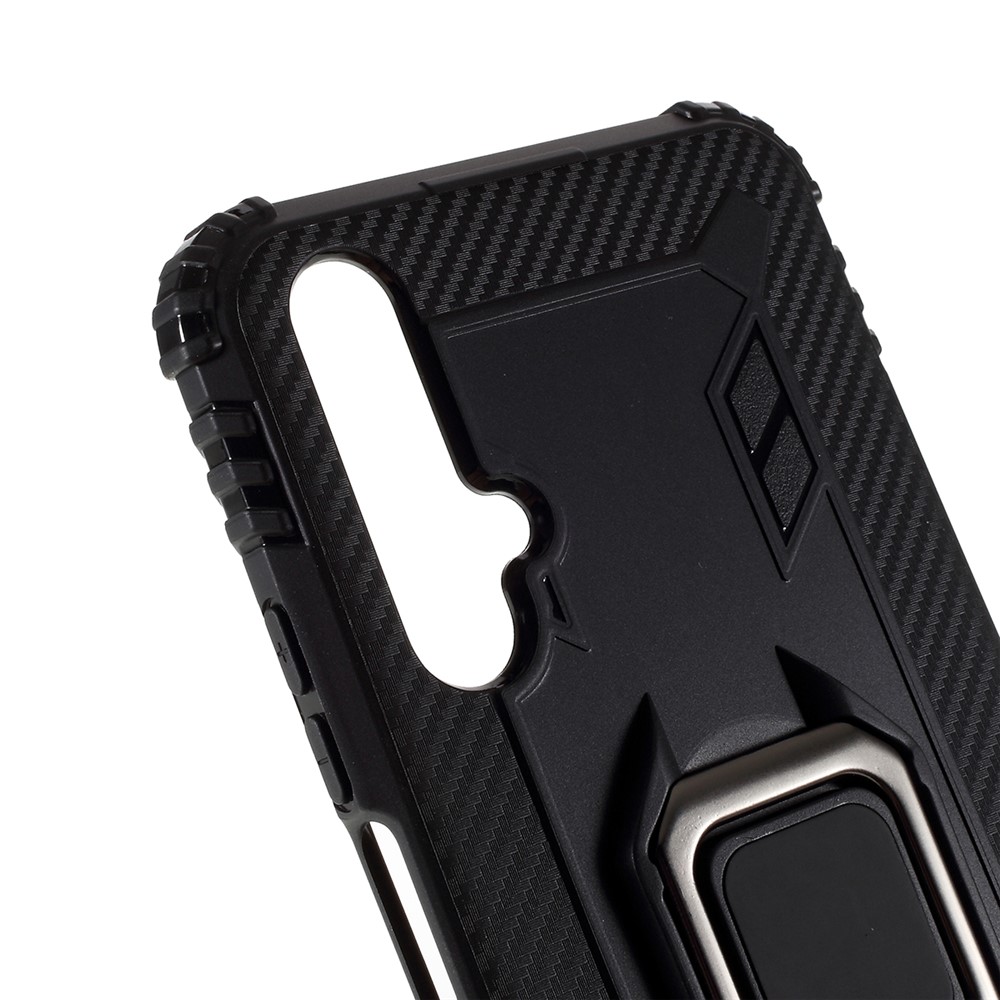 Shockproof TPU Shell with Finger Ring Kickstand for Huawei Honor 20/nova 5T - Black-7