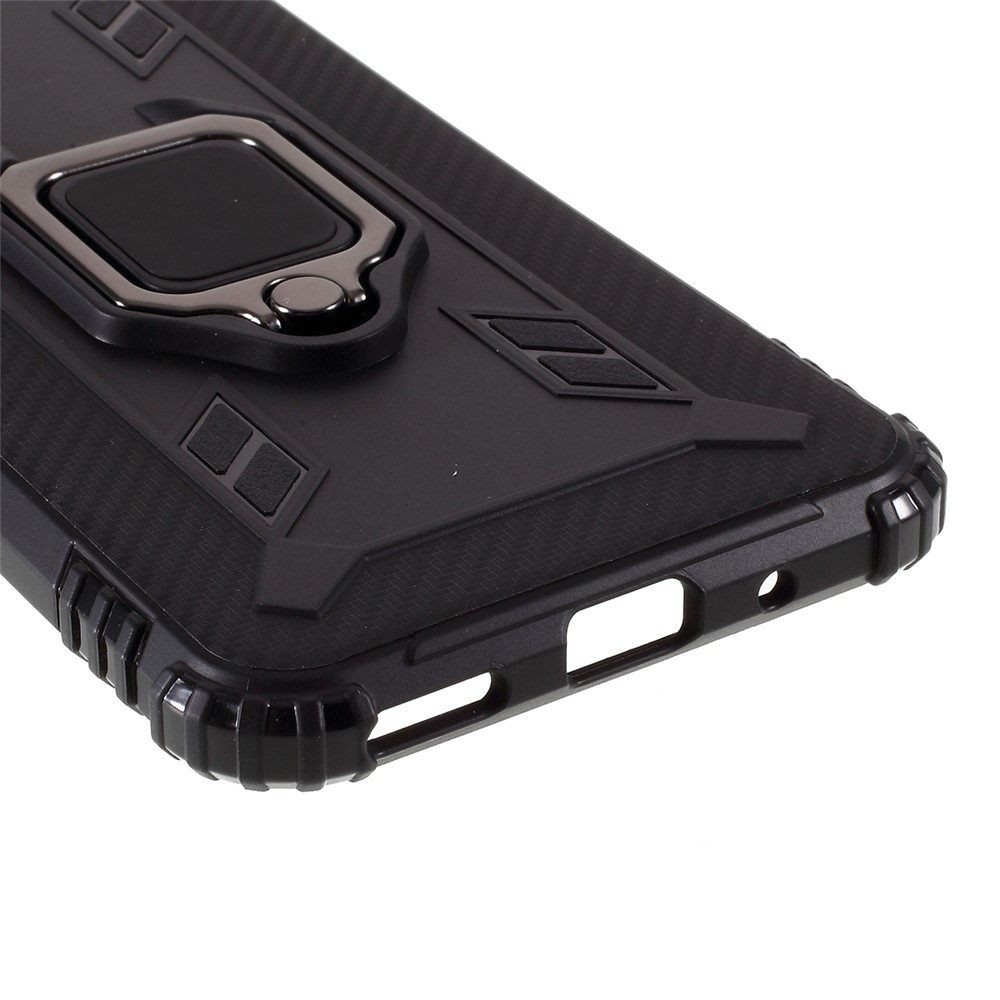 Shell de TPU à Prova de Choque Com Kickstand de Anel de Dedo Para Huawei Honor 20/nova 5T - Preto