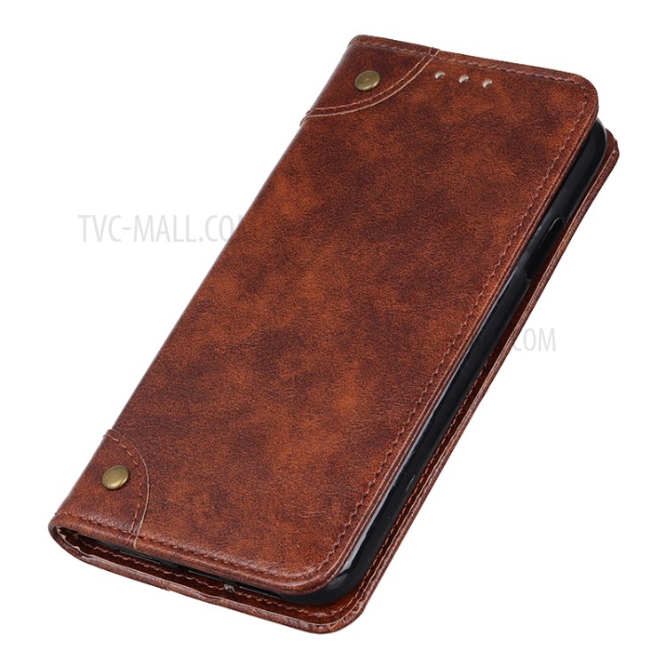 Auto-absorbed Leather Wallet Phone Case for Huawei P40 - Brown-5