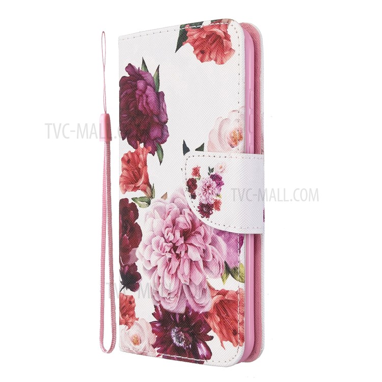 Printing Cross Surface Phone Case for Huawei Y6 (2019, with Fingerprint Sensor)/Y6 Prime (2019)/Y6 Pro (2019)/Honor 8A/Enjoy 9e - Peony-4