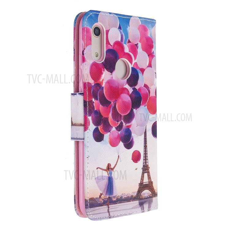 Impression Cas Croix De Téléphone De Surface Pour Huawei Y6 (2019, Avec Capteur D'empreinte Digitale) / Y6 Premier (2019) / Pro Y6 (2019) / Honneur 8a / 9e Profiter - Ballon Et La Tour Eiffel-4