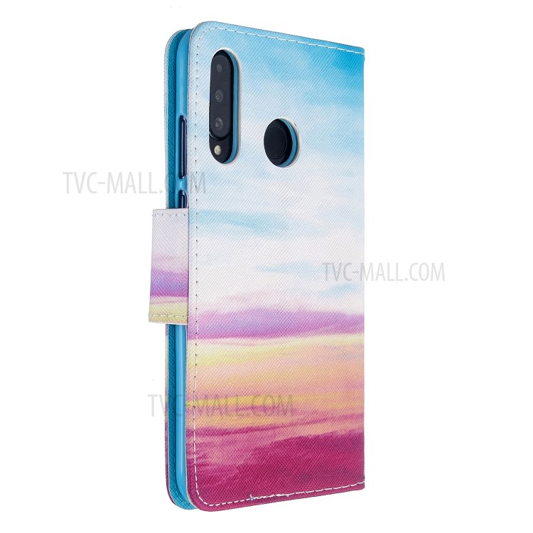 Cross Texture Pattern Printing Wallet Stand Leather Phone Case for Huawei P30 Lite/nova 4e/P30 lite New Edition - Colorful Land-4