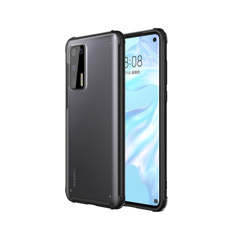 Série D'armures Anti-doigt-doigt Matte TPU + PC Boîtier Pour Huawei P40 - le Noir