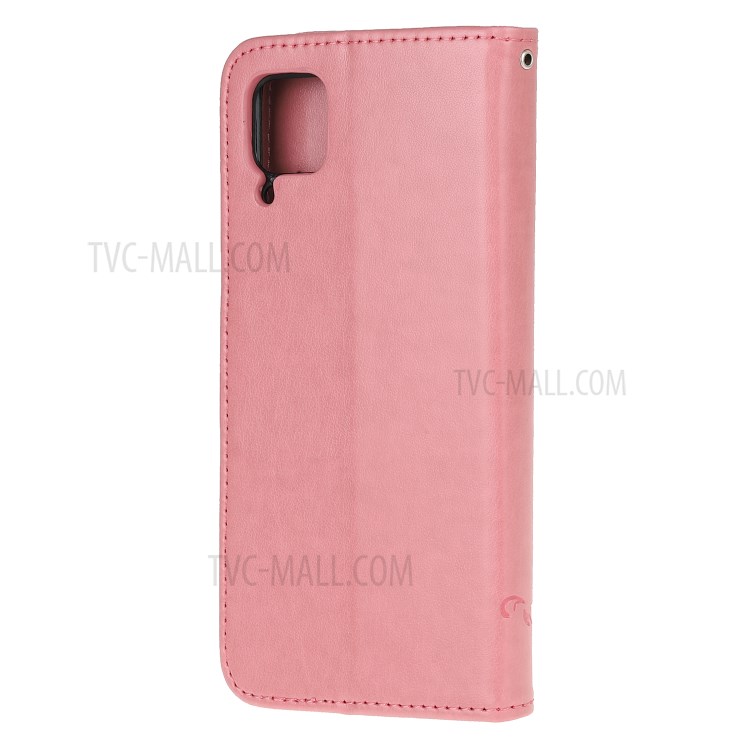 Imprint Butterfly Flower Wallet Leather Cover for Huawei P40 Lite/nova 7i/nova 6 SE - Pink-3