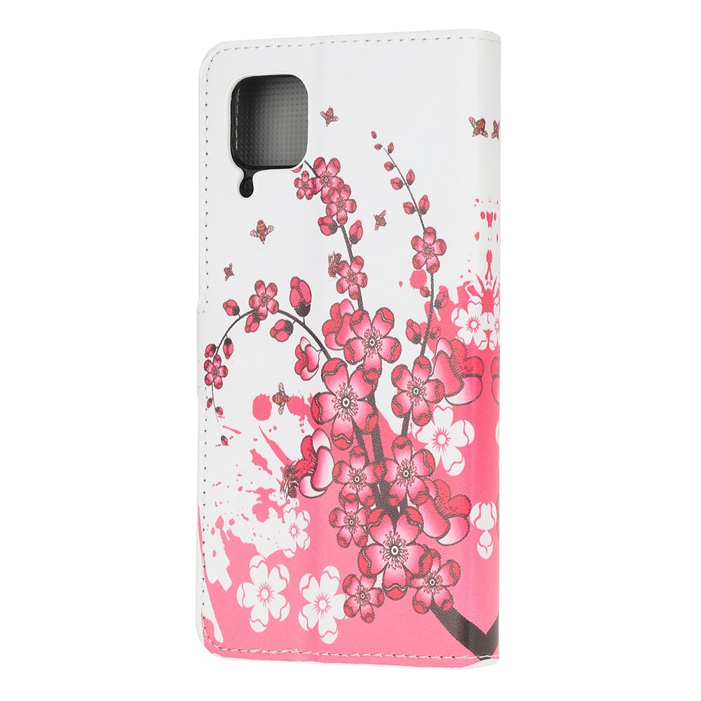 Caso Del Basamento Del Raccoglitore Del Telefono Del Cuoio Di Stampa Modello Per Huawei Lite P40 - Fiore Rosa-3