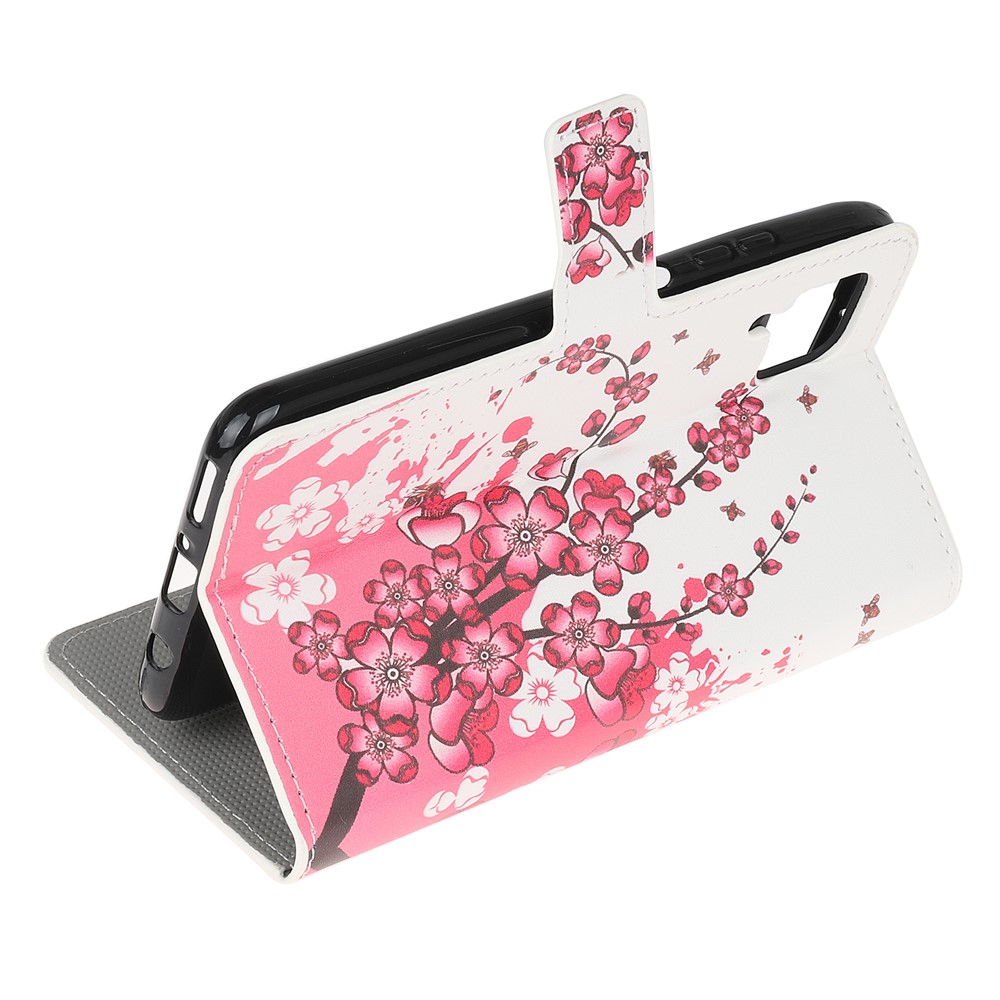 Caso Del Basamento Del Raccoglitore Del Telefono Del Cuoio Di Stampa Modello Per Huawei Lite P40 - Fiore Rosa-4