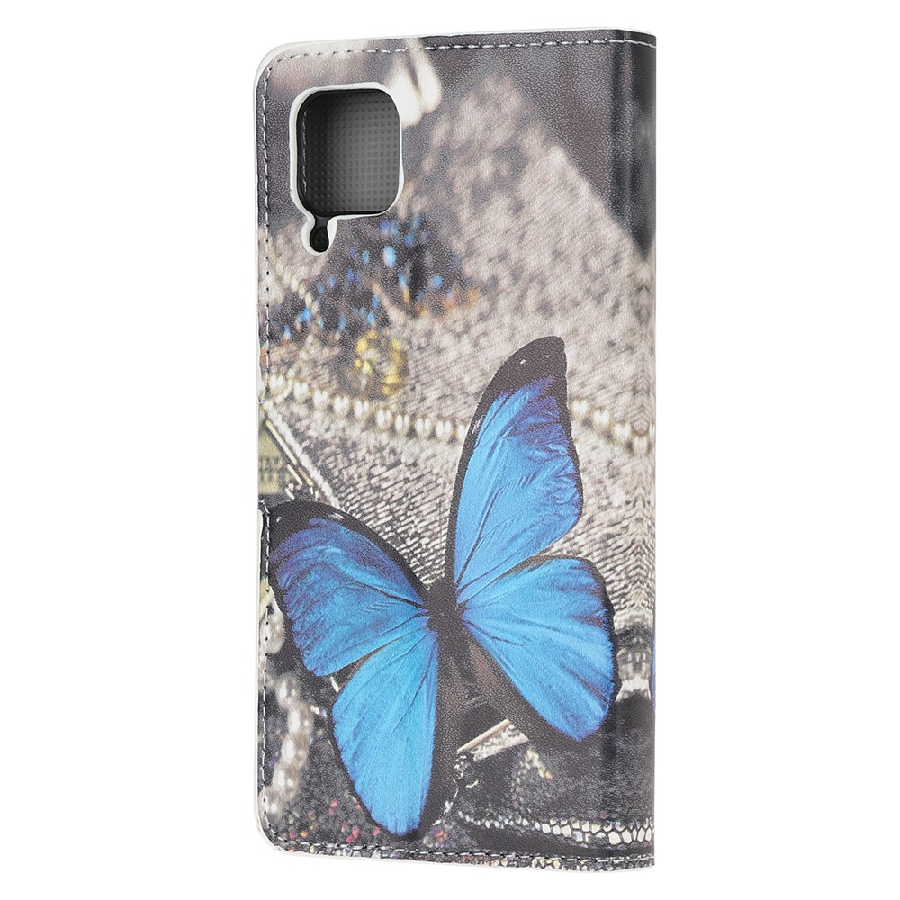 Pattern Printing Wallet Stand Leather Phone Case for Huawei P40 lite / nova 7i / nova 6 SE - Blue Butterfly-3