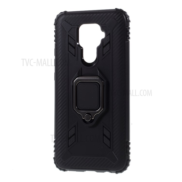 Finger Ring Kickstand Anti-drop TPU Cover for Huawei Mate 30 Lite/nova 5i Pro - Black-2