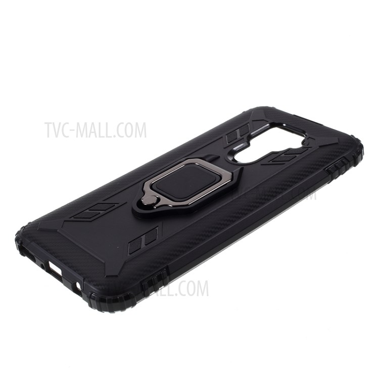 Finger Ring Kickstand Anti-drop TPU Cover for Huawei Mate 30 Lite/nova 5i Pro - Black-4