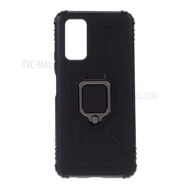 Finger Ring Kickstand TPU Stylish Case for Huawei Honor View 30/V30 - Black-1