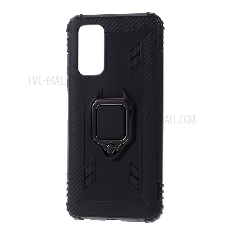 Finger Ring Kickstand TPU Stylish Case for Huawei Honor View 30/V30 - Black-2