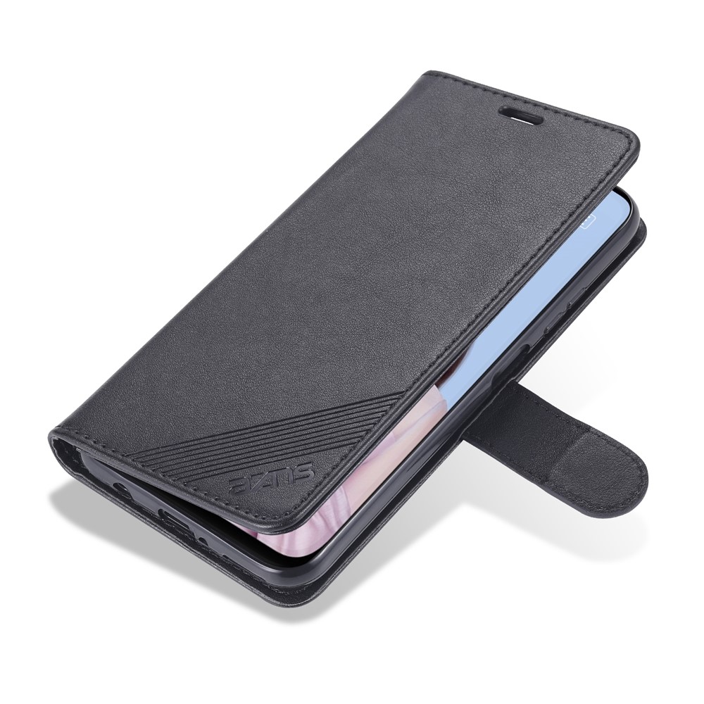 AZNS PU Leather Stand Wallet Case for Huawei nova 6 SE - Black-2