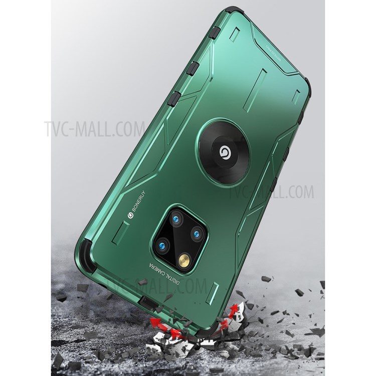 Drop-proof Kickstand Metal Phone Cover for Huawei Mate 20 - Green-2