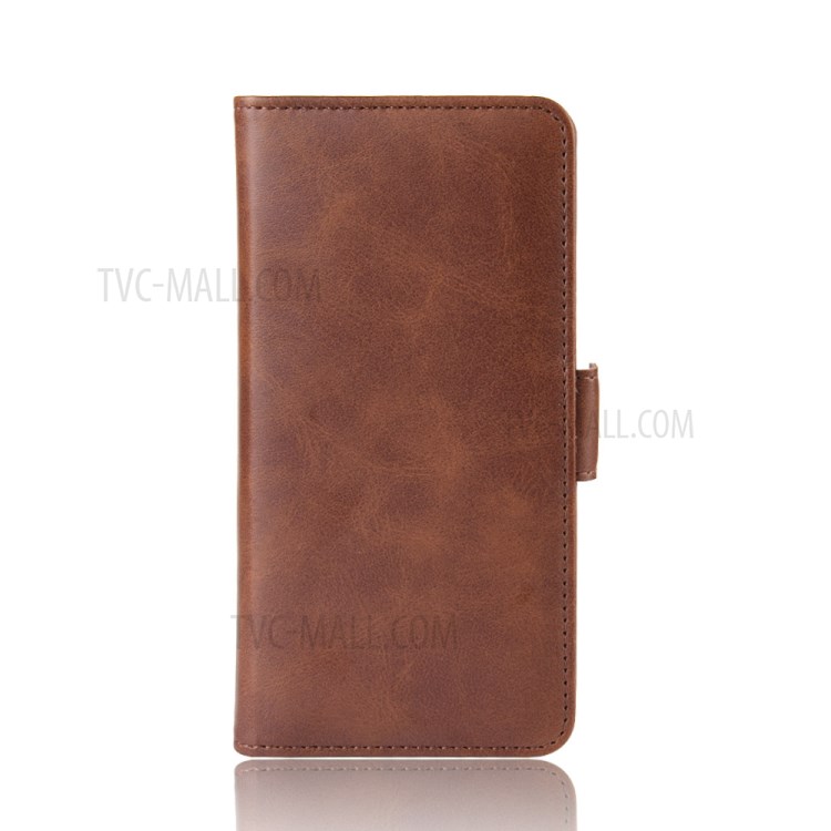 Magnet Adsorption Leather Wallet Stand Phone Shell Cover for Huawei P40 Pro - Coffee-5