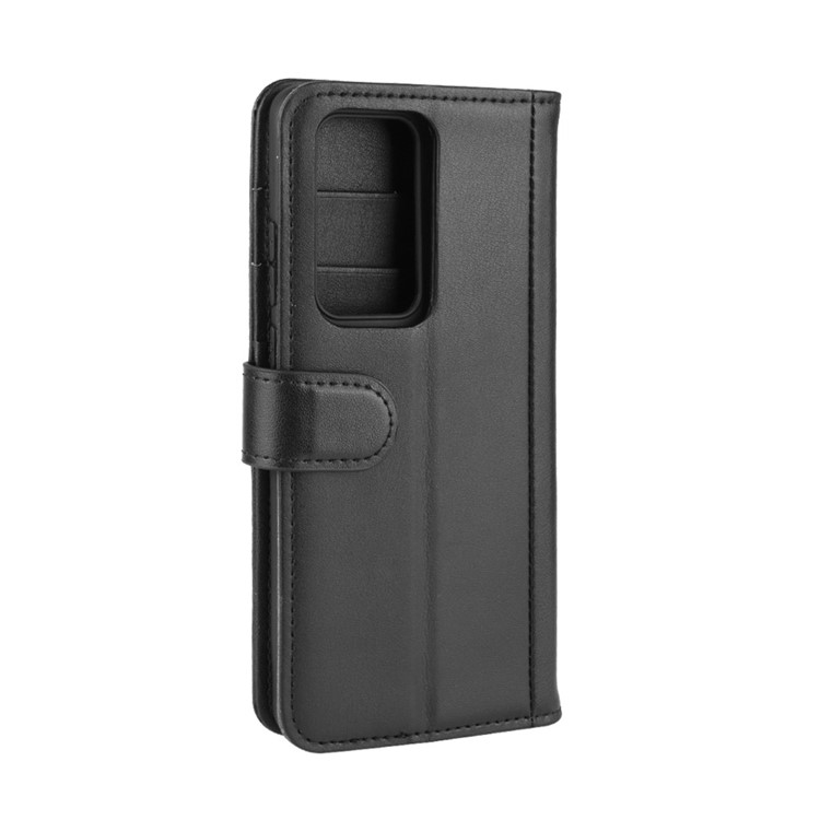 Split Leather Wallet Flip Stand Phone Case for Huawei P40 Pro - Black-8
