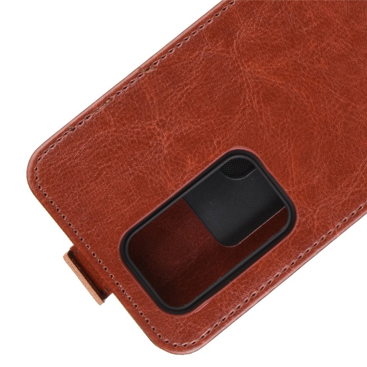 Crazy Horse Vertical Leather Case with Card Slot Protective Cover for Huawei P40 Pro - Brown-7