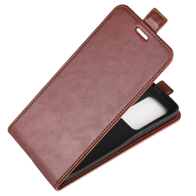 Crazy Horse Vertical Leather Case with Card Slot Protective Cover for Huawei P40 Pro - Brown-8