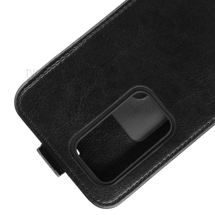 Crazy Horse Vertical Leather Case with Card Slot Protective Cover for Huawei P40 Pro - Black-3