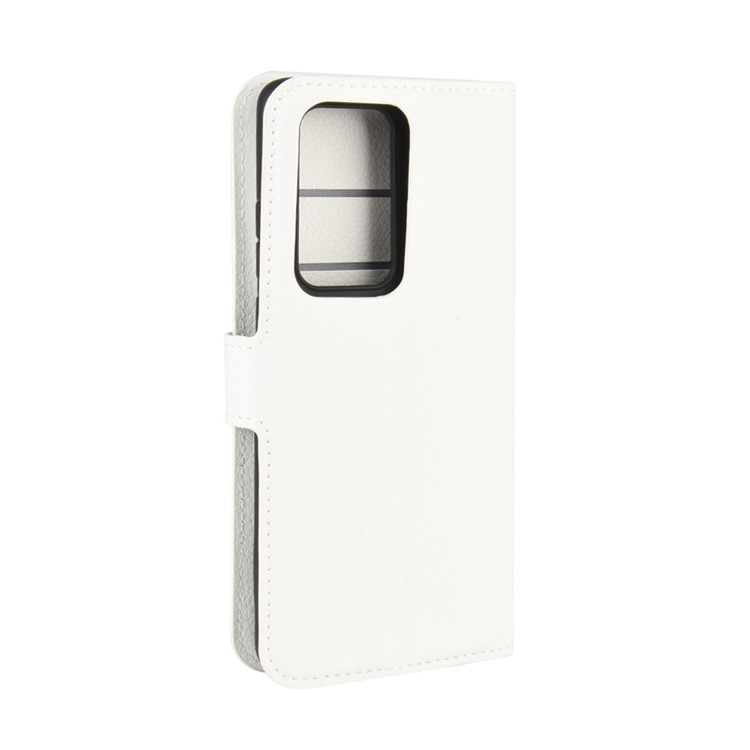 Litchi Texture Leather Wallet Stand Case Phone Shell for Huawei P40 Pro - White-6