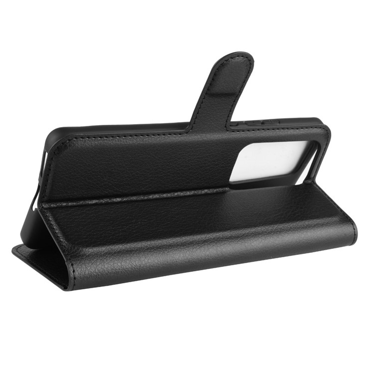Litchi Texture Leather Wallet Stand Case Phone Shell for Huawei P40 Pro - Black-6