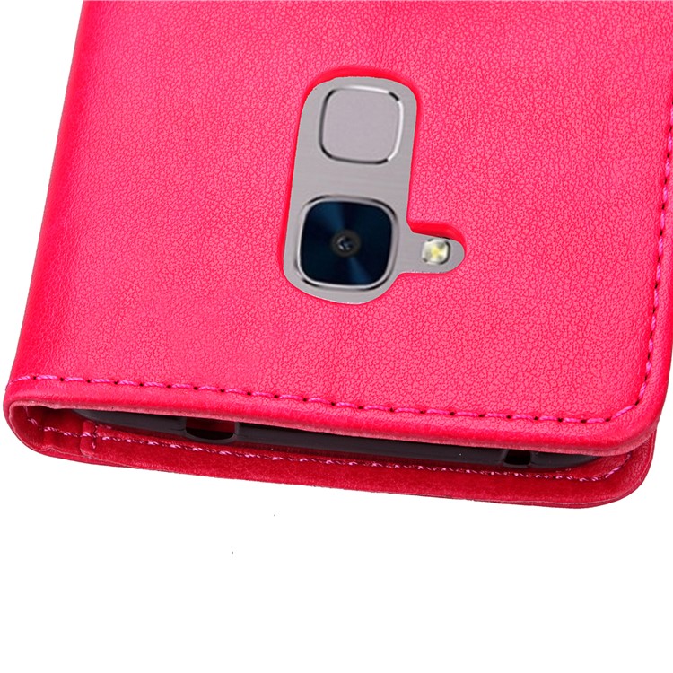 Imprinted Four-leaf Clovers Leather Wallet Case for Huawei Honor 5c / GT3 - Rose-7