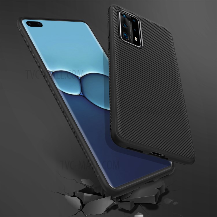 Jazz Series Twill Texture TPU Back Case for Huawei P40 - Black-6