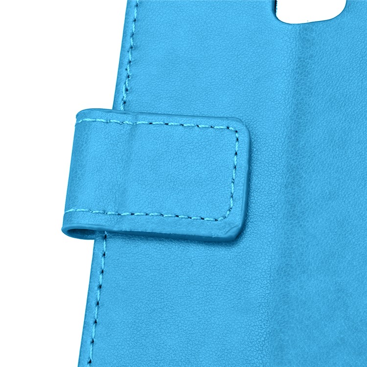 Imprinted Four-leaf Clovers Leather Flip Shell for Huawei Ascend P8 Lite - Blue-8